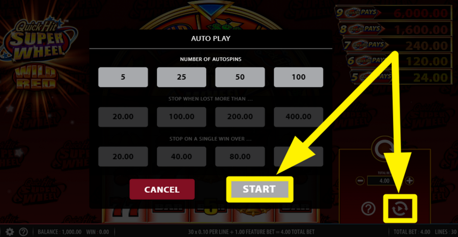 Quick Hit Super Wheel Wild Red Autoplay