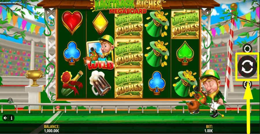 Racetrack Riches Megaboard Spin Button