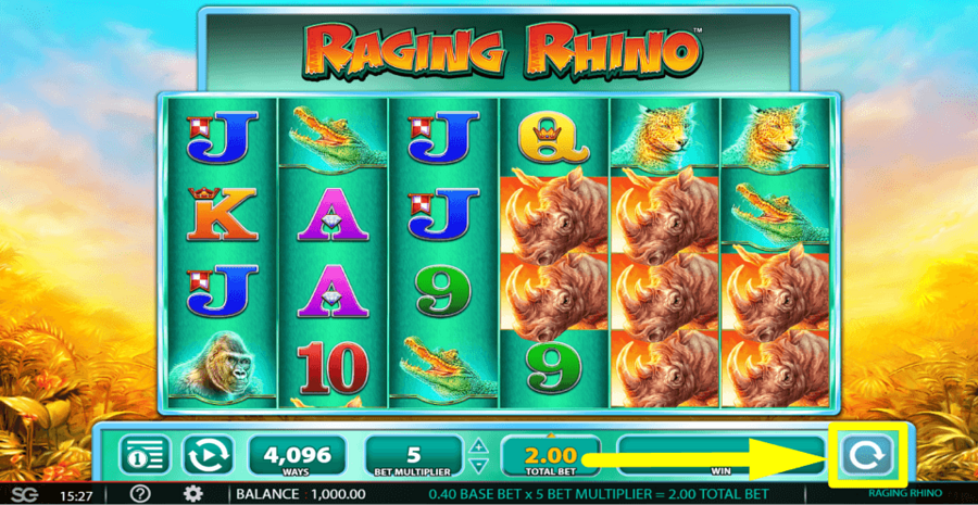 Raging Rhino Spin Button