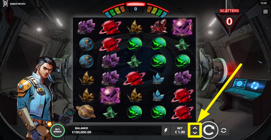 Raider Riches Adjust Bet