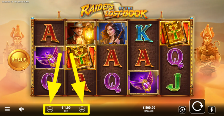 Raiders Of The Lost Book Adjust Bet