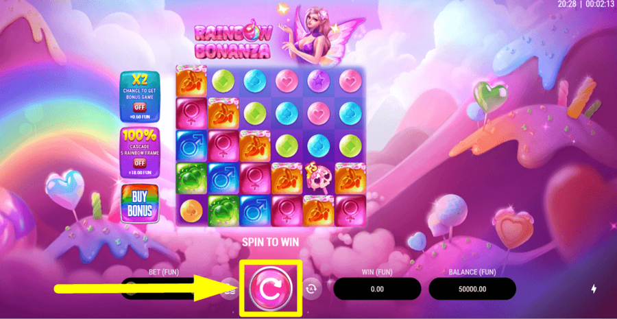 Rainbow Bonanza Spin Button