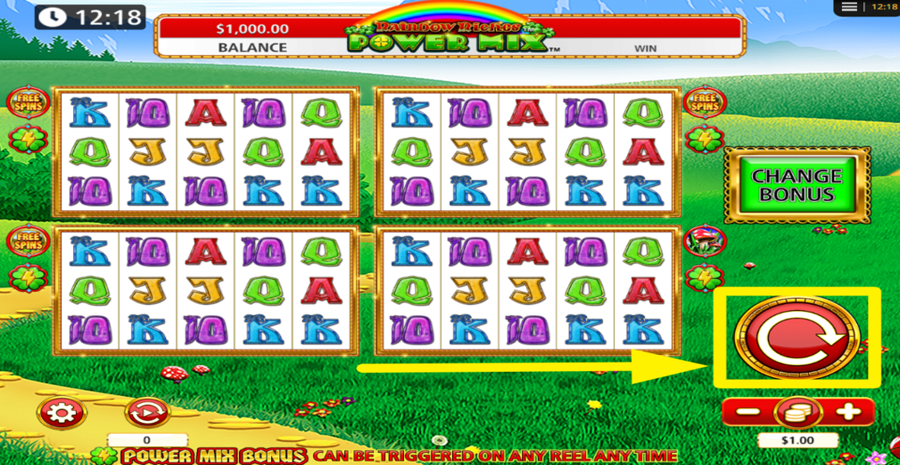 Rainbow Riches Power Mix Spin Button