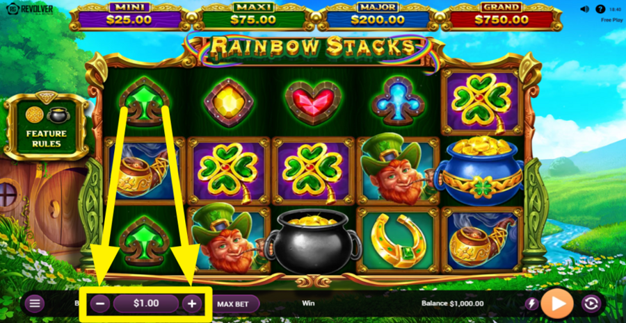 Rainbow Stacks Adjust Bet