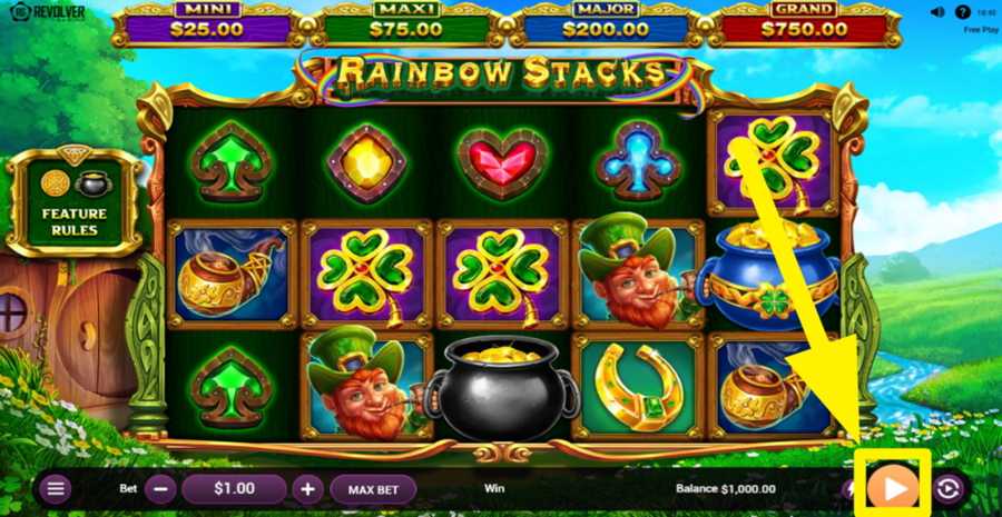 Rainbow Stacks Spin Button