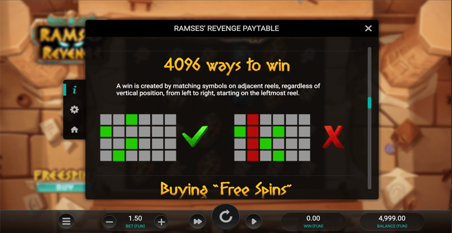Ramses Revenge Paylines