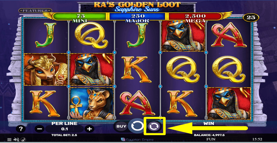 Ras Golden Loot Sapphire Suns Autoplay Feature