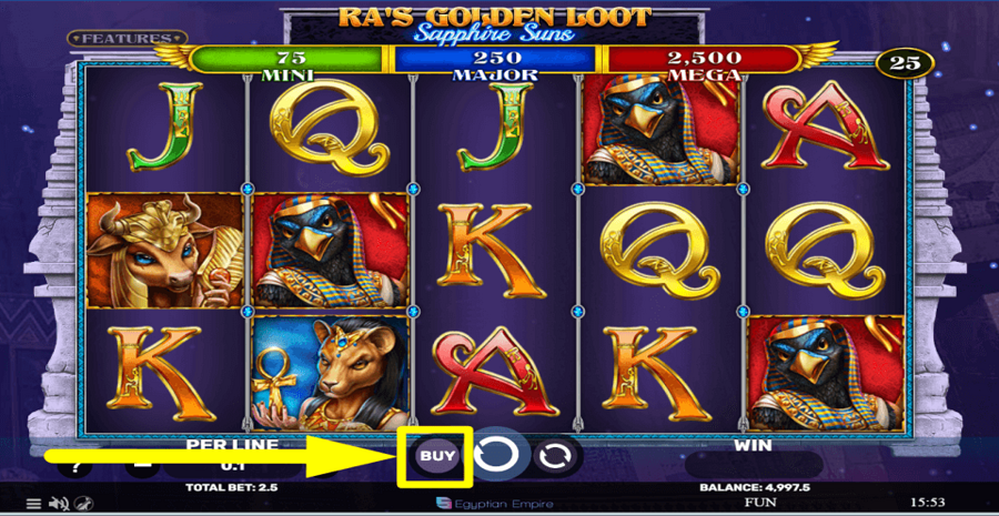 Ras Golden Loot Sapphire Suns Buy Feature