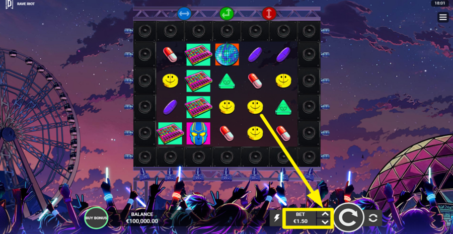 Rave Riot Adjust Bet