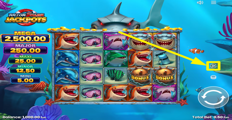 Razor Shark Jackpots Autoplay