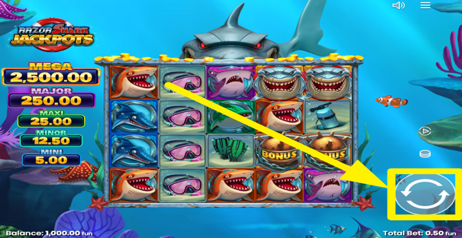 Razor Shark Jackpots Spin