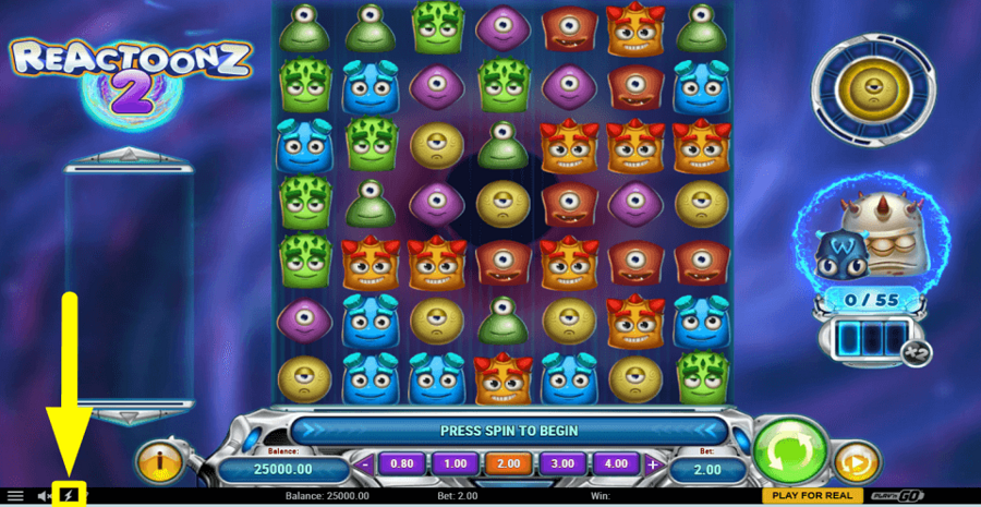 Reactoonz 2 Fast Play Feature