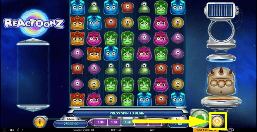 Reactoonz Autoplay Feature