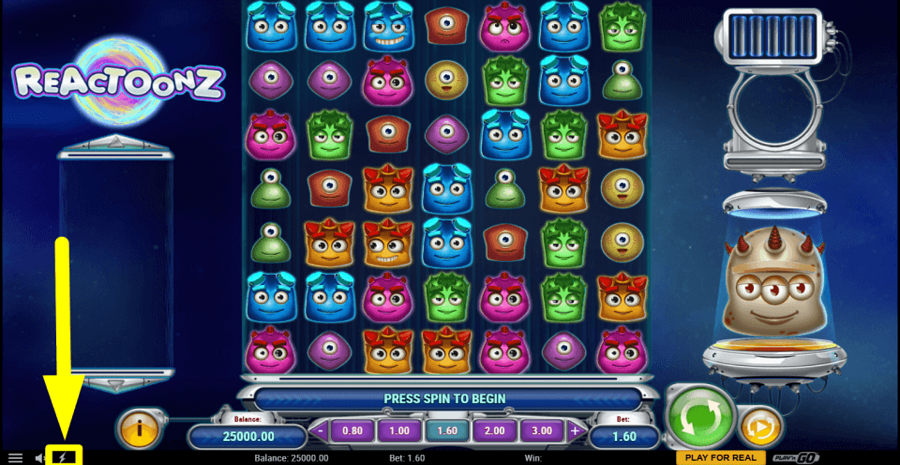 Reactoonz Fast Play Feature