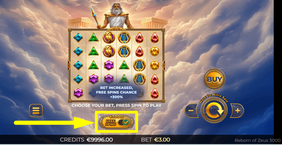Reborn Of Zeus 3000 Ante Bet Feature