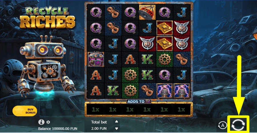 Recycle Riches Spin Button