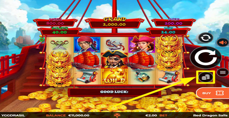 Red Dragon Sails Adjust Bet