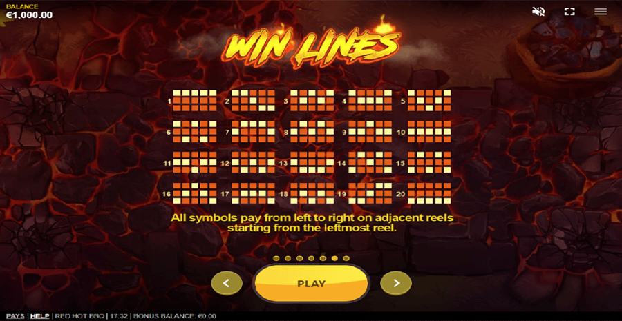 Red Hot Bbq Paylines