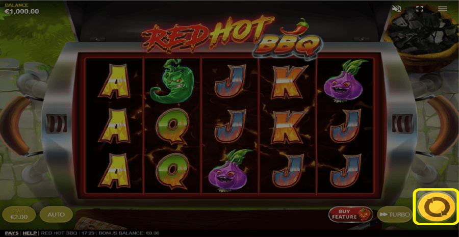 Red Hot Bbq Spin Button