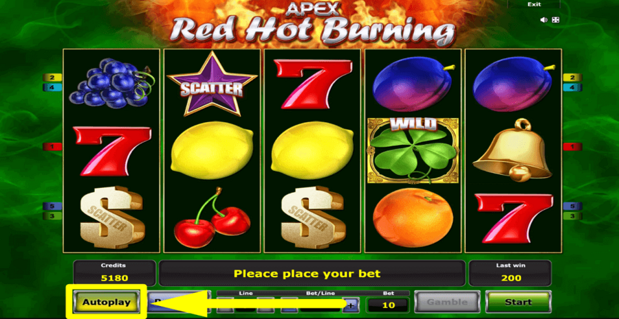 Red Hot Burning Autoplay Feature
