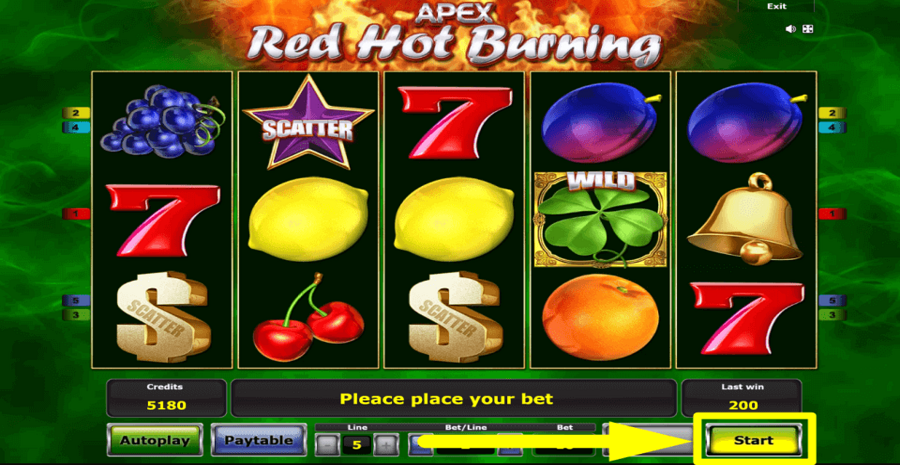 Red Hot Burning Start Button