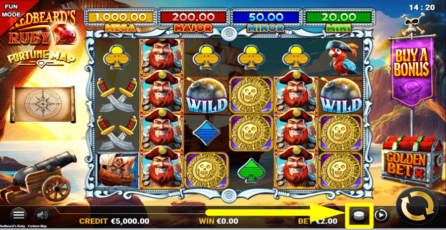 Redbeards Ruby Fortune Map Bet Value