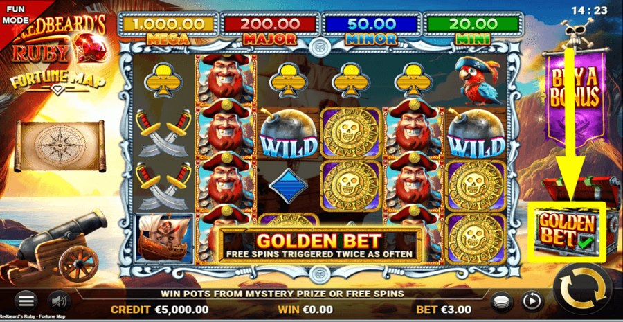 Redbeards Ruby Fortune Map Golden Bet Feature