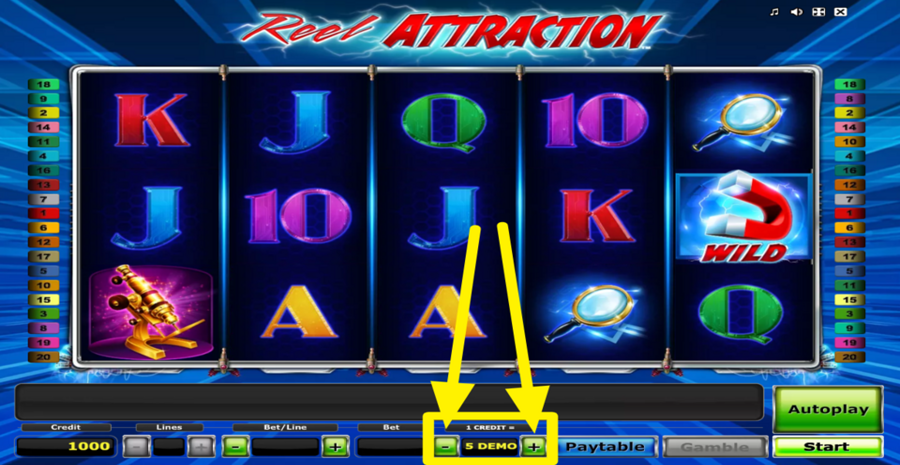 Reel Attraction Adjust Denomination