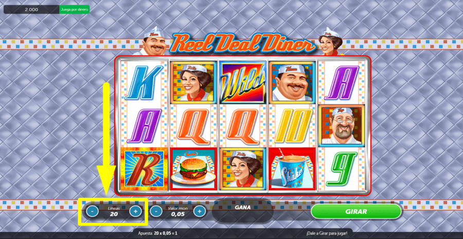 Reel Deal Diner Adjustable Paylines