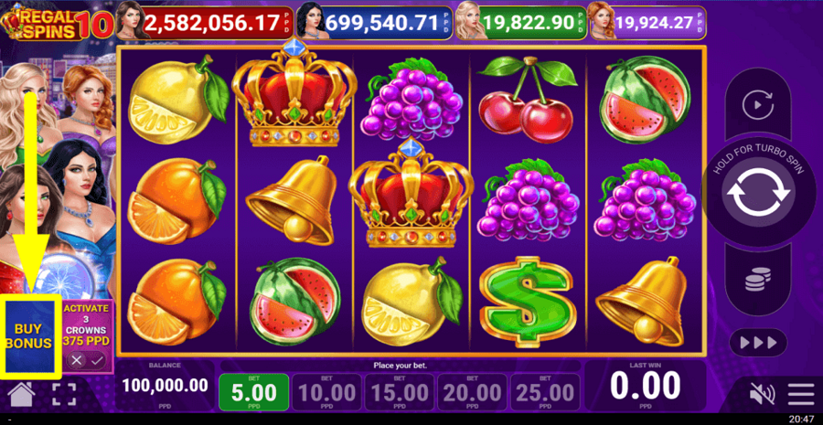 Regal Spins 10 Buy Feature