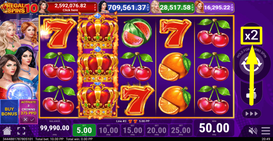 Regal Spins 10 Gamble Feature