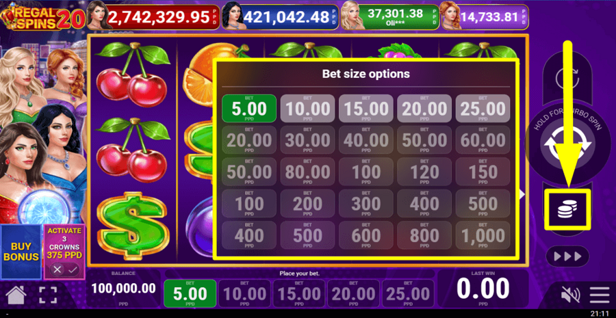 Regal Spins 20 Bet Value