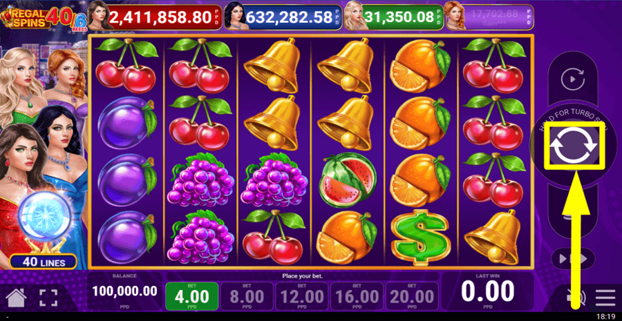 Regal Spins 40 6 Spin Button
