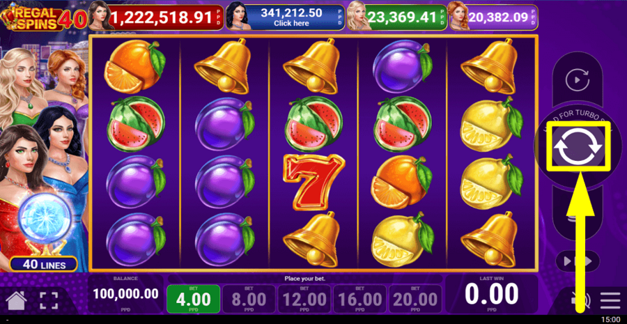 Regal Spins 40 Spin Button