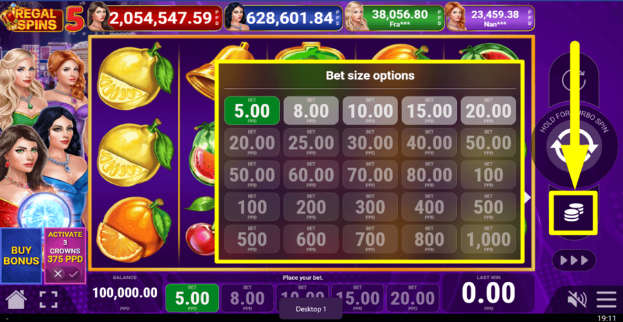 Regal Spins 5 Bet Value
