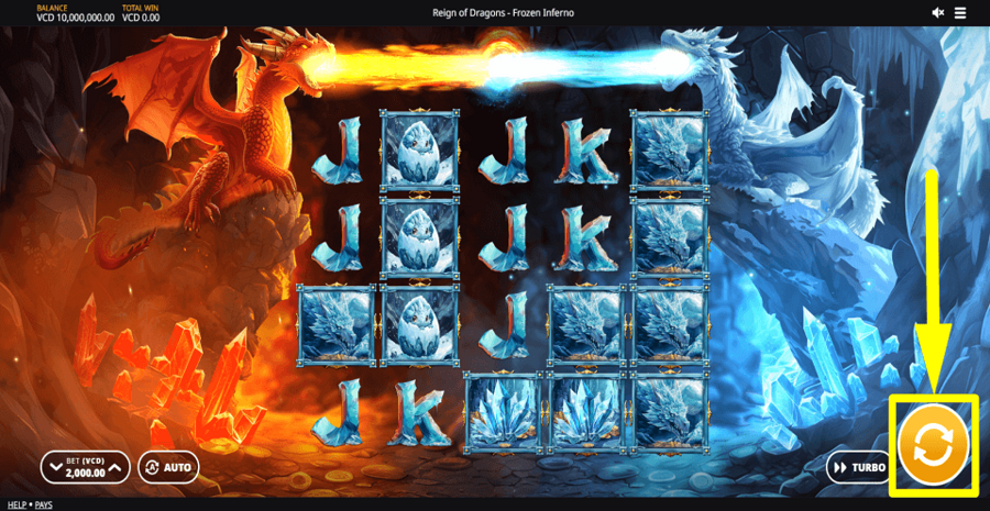 Reign Of Dragons Frozen Inferno Spin Button