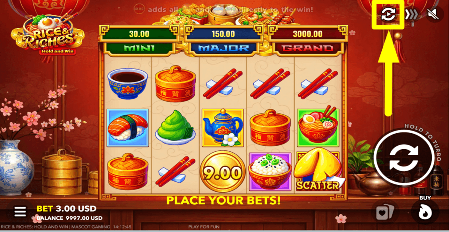 Rice And Riches Hold And Win Autoplay Feature