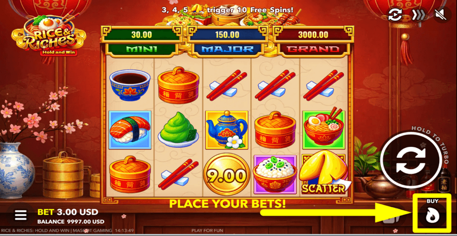 Rice And Riches Hold And Win Buy Feature