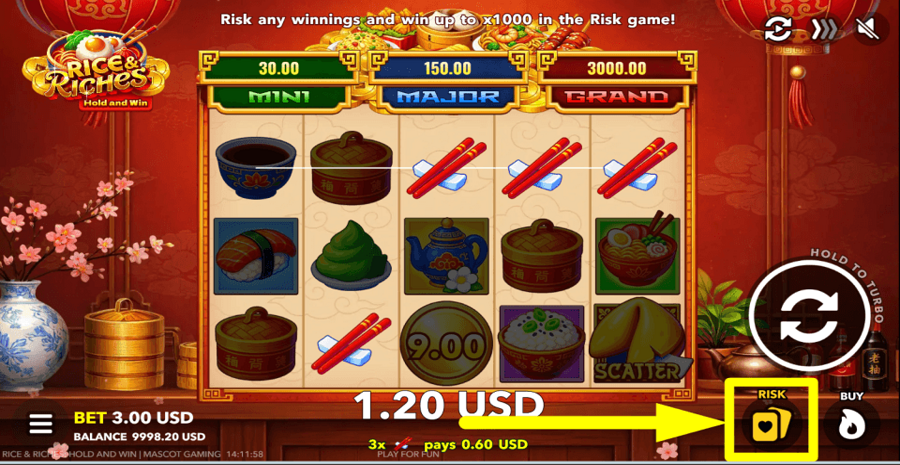 Rice And Riches Hold And Win Gamble Feature