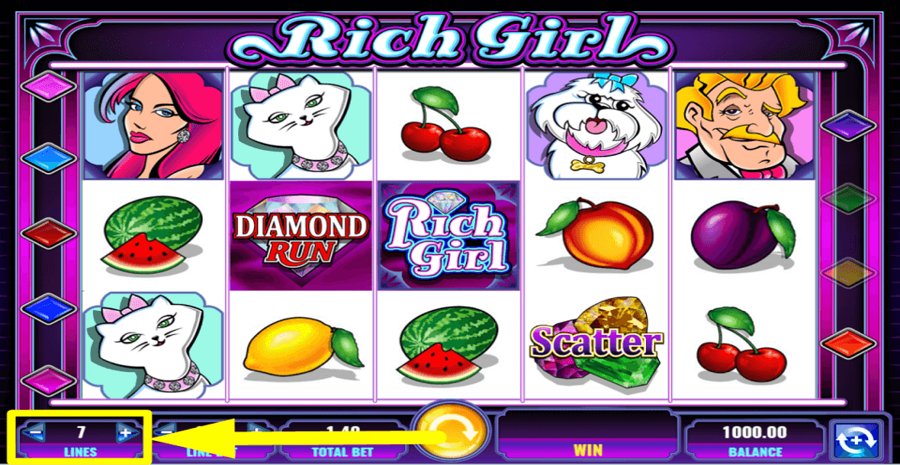 Rich Girl Adjustable Paylines