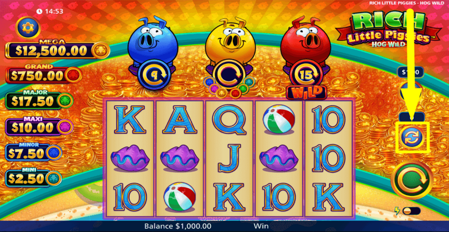 Rich Little Piggies Hog Wild Autoplay Feature