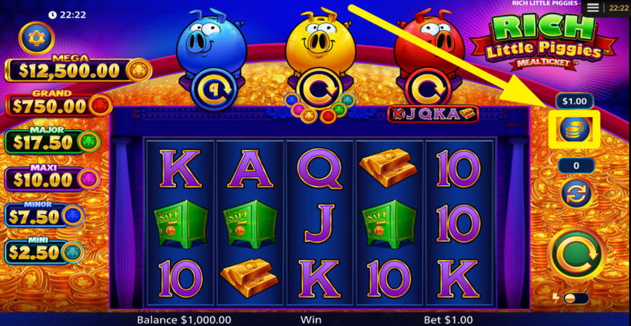 Rich Little Piggies Meal Ticket Bet Adjust