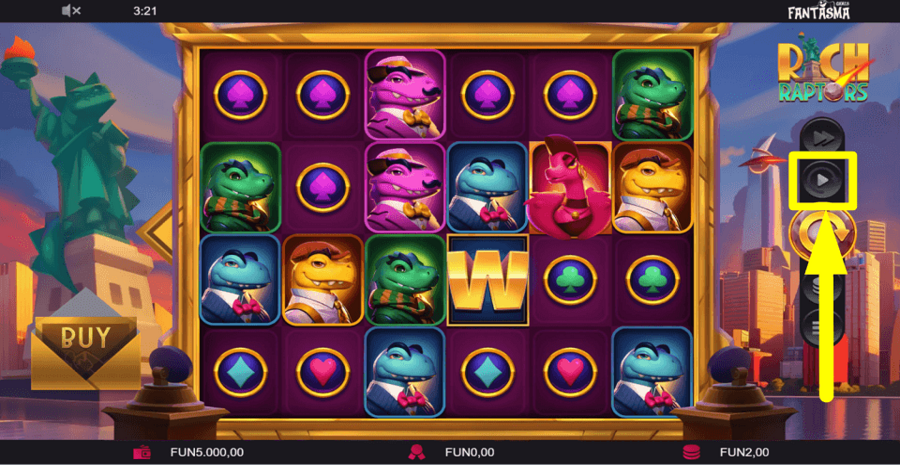 Rich Raptors Autoplay Feature