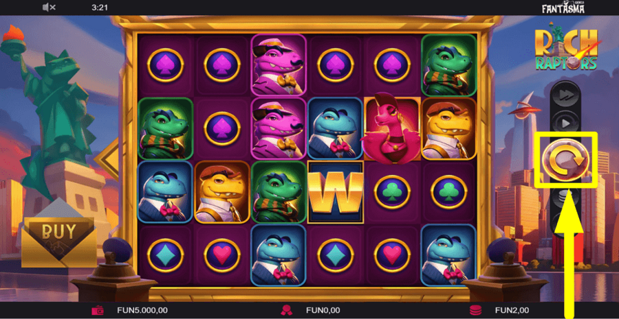 Rich Raptors Spin Button