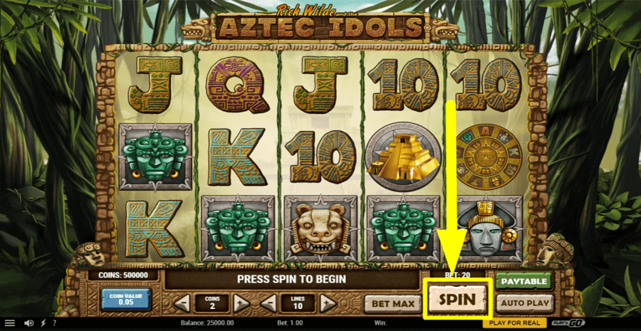 Rich Wilde And The Aztec Idols Spin Button