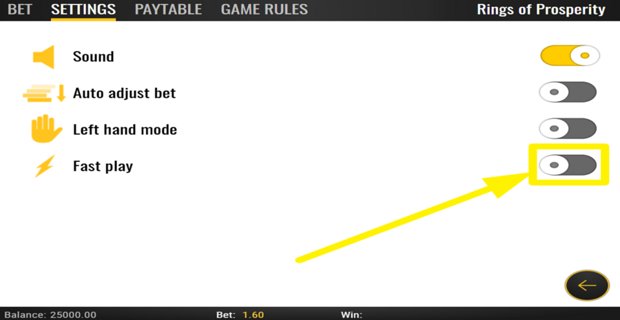 Rings Of Prosperity Fast Play