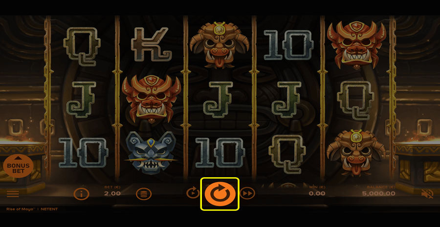 Rise Of Maya Spin Button