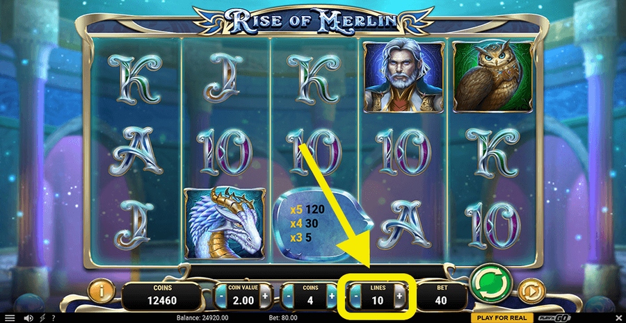 Rise Of Merlin Paylines