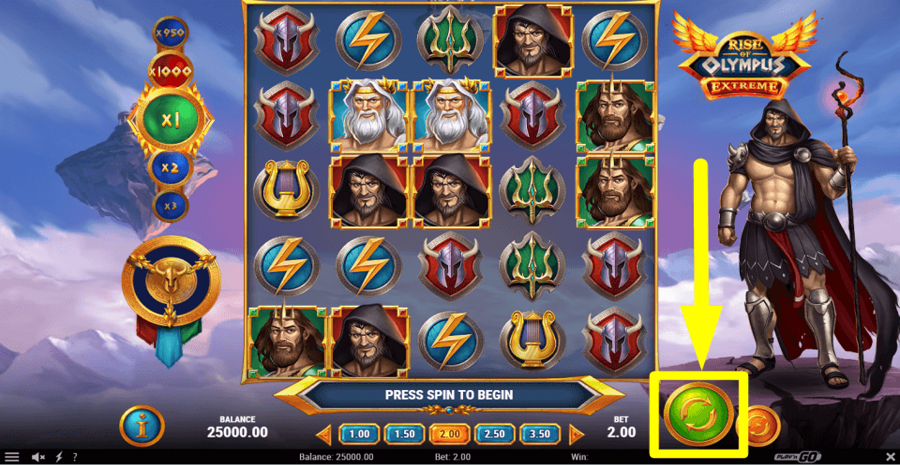 Rise Of Olympus Extreme Spin Button