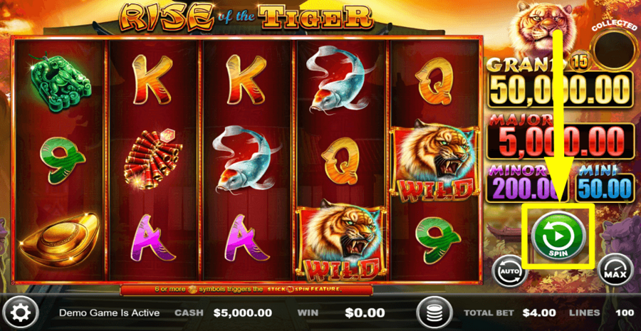 Rise of the Tiger Slot Review, Bonuses &amp; Free Play (96.09% RTP)